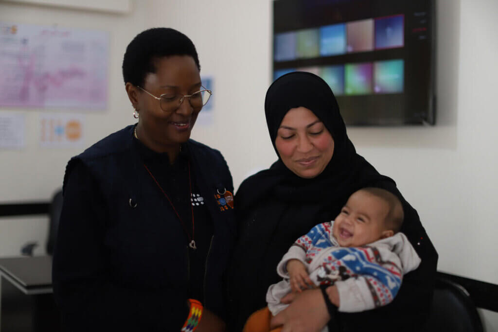 UNFPA Syria Rep. Muriel Mafico and team visit services in rural Homs. 